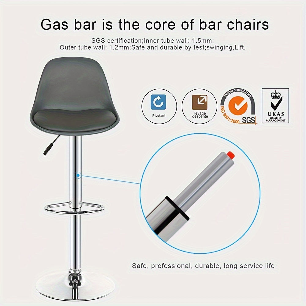 Barkrukken – Barkstoelen – Barstoelen – Keukenstoelen – Barkrukken – Verstelbaar In Hoogte – 360° Draaibaar – Kunstleren Ovalen Zitting – Ergonomische Wing Back Rugleuning