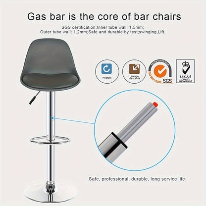 Barkrukken – Barkstoelen – Barstoelen – Keukenstoelen – Barkrukken – Verstelbaar In Hoogte – 360° Draaibaar – Kunstleren Ovalen Zitting – Ergonomische Wing Back Rugleuning