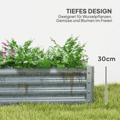 Verhoogd Tuinbed – Moestuinbak – Groentebak – Plantenbak – Kruidenbak – Gegalvaniseerd Staal – Weerbestendig Met Anti-Snijrand – 180x90x30 cm