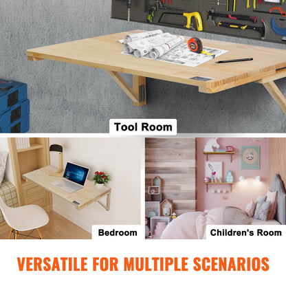 Wandtafel – Klaptafel – Opklapbare Werktafel – Muurtafel – Zwevende Tafel – 80x60 cm – 100% Grenenhout – Draagvermogen 45 kg