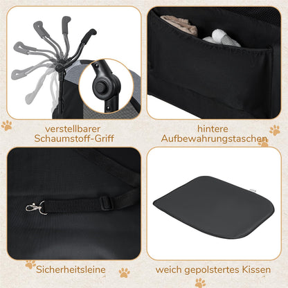 Hondenwagen – Hondenbuggy – Huisdier Trolley – Dierenwagen – Hondenwagen Opvouwbaar – Voor Middelgrote en Grote Honden – Met Mesh Ramen en Verstelbaar Handvat – Grijs