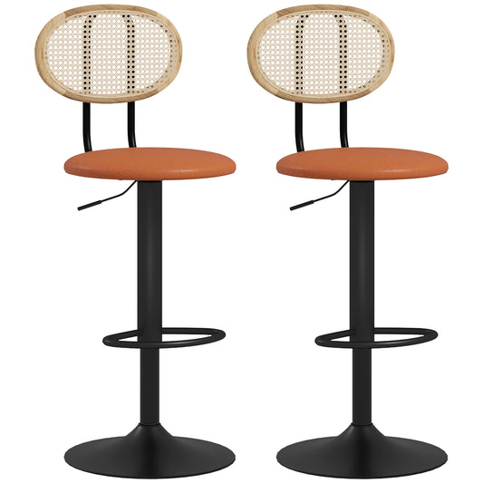 Barkrukken – Barkstoelen – Hoge Stoelen – Barstoelen – Verstelbare Barkrukken Bruin – 360° Draaibaar – Hoogte Verstelbaar 92-113,5 cm