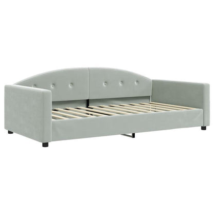 Sofa Bed – Slaapbank – Bedbank – Klapbank – Slaapbankje – Lichtgrijs Velvet – Matras 100x200 cm – Afneembare Bekleding