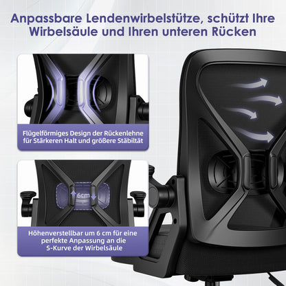 Office Chair with a Load Capacity of 150 Kg, Ergonomic Office Chair, Swivel Chair, Height Adjustable, Leather Office Chair