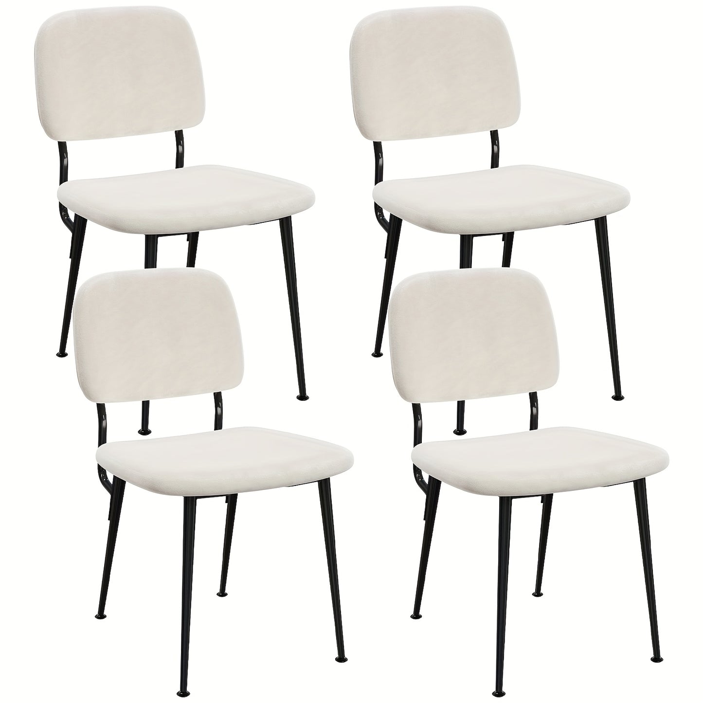 Velvet Banquette Zitset 4 Stuks – Luxe Booth Stoelen – Hotelstoelen – Restaurantstoelen – Café Stoelen – Hoge Rugleuningen – Heavy-Duty Luxe Velvet Bekleding – Comfortabele Gewatteerde Zitting – Eenvoudige Montage – Onderhoudsvriendelijk