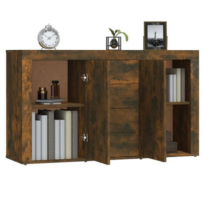 Sideboard 120x36x69cm edited wood gerookt oak-colored Practical and removable