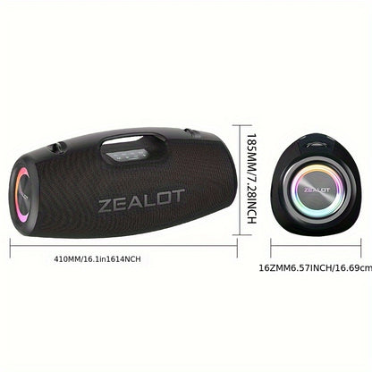 Draadloze Speaker – Bluetooth Speaker – Wifi Speaker – Mobiele Speaker – Outdoor Speaker – 24000mAh Batterij – IPX5 Waterbestendig – 14 Uur Speeltijd – RGB LED Licht Effecten – Stereo Pairing – Zwart