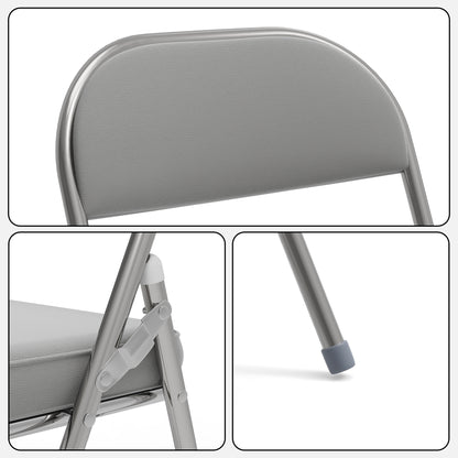 Klapstoel – Vouwstoel – Opvouwbare Stoel – Eetkamerstoel – Tuinstoel – Set van 2 – Kunstleer Zitting – Stevig Metalen Frame – Stapelbaar – Zithoogte 45 cm