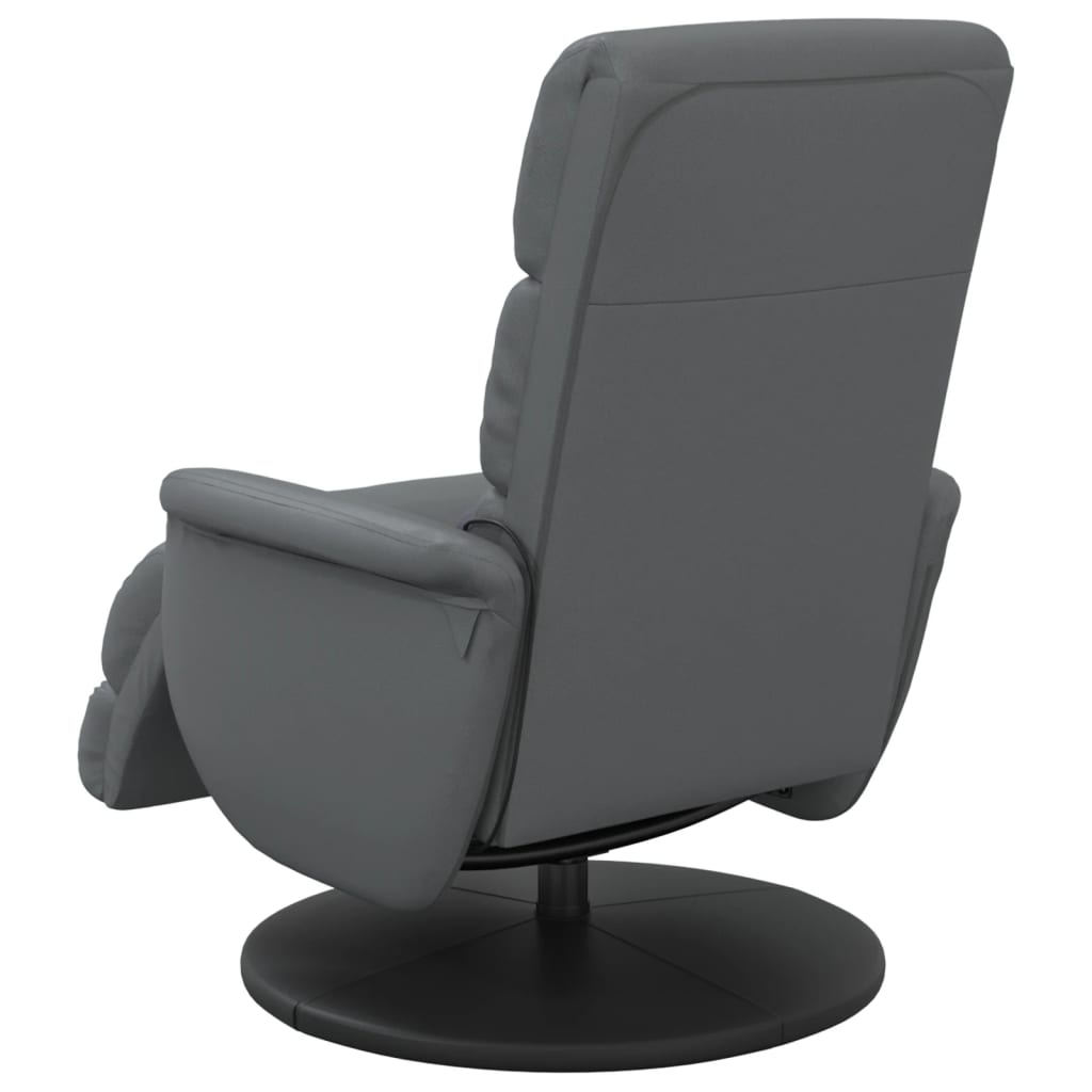 Relaxstoel – Fauteuil – Lounge Stoel – Draaifauteuil – Verstelbare Stoel – Grijs – 360° Draaibaar – Kunstleren Bekleding