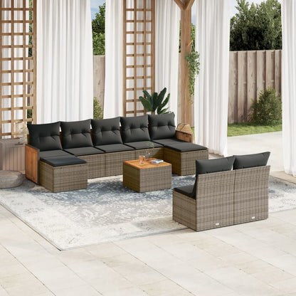 Loungeset – Loungesets – Tuinset – Tuinmeubelen – Balkonset – Weerbestendig PE Rattan – Inclusief Houten Tafel en Opbergruimte