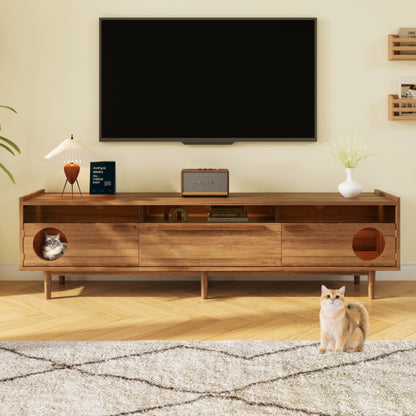 Krabpaal – Kattenkrabpaal – Kattenmeubel – Kattenhuis – Kattenboom – Notenhouten Salontafel – Katvriendelijk Ontwerp – 80x50x40 cm
