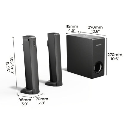 Soundbar – Home Cinema Set – Surround Sound Systeem – Luidspreker – Audio Systeem – 4.1 Kanaals Met Subwoofer – Draadloos Bluetooth 5.3 – 200W Piekenvermogen