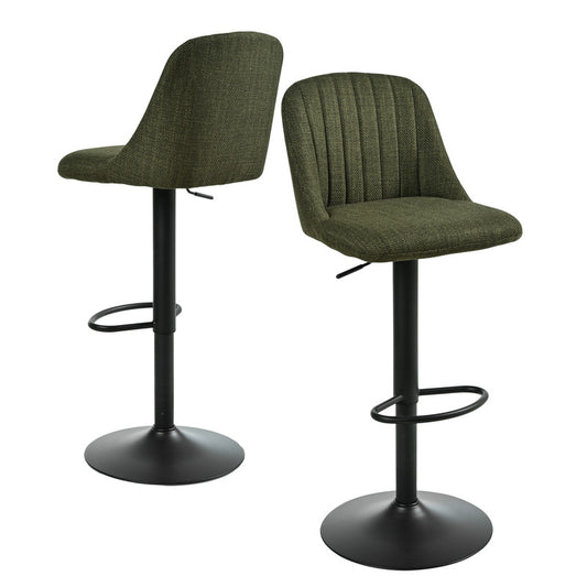 Goeurvant Modern 360° Swivel Bar Stool with Adjustable Height and Metal Base, Linen or Velvet Upholstery, Dining Counter Seat, Home Bar Furniture, Upholstered Swivel Stool, Modern Bar Chair, Minimalist Aesthetic, Rustic Styl