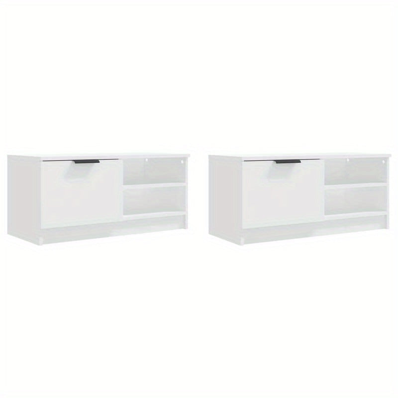 TV furniture 2pcs 80x35x36.5cm processed wood white