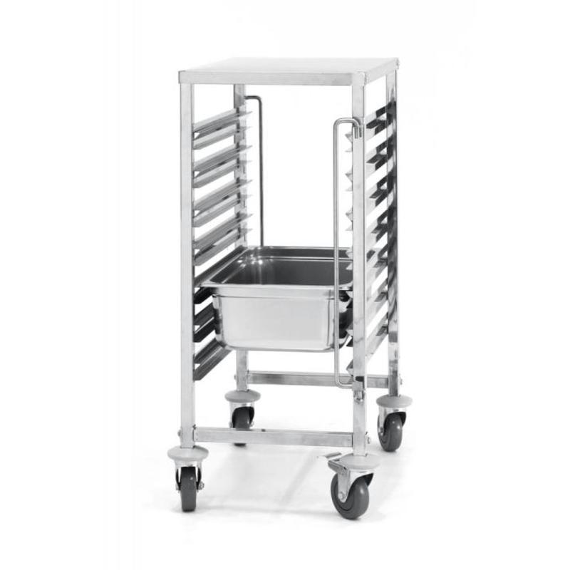 Trolley for Transporting 7 X GN 1/1 Containers with a Worktop - Hendi 810668