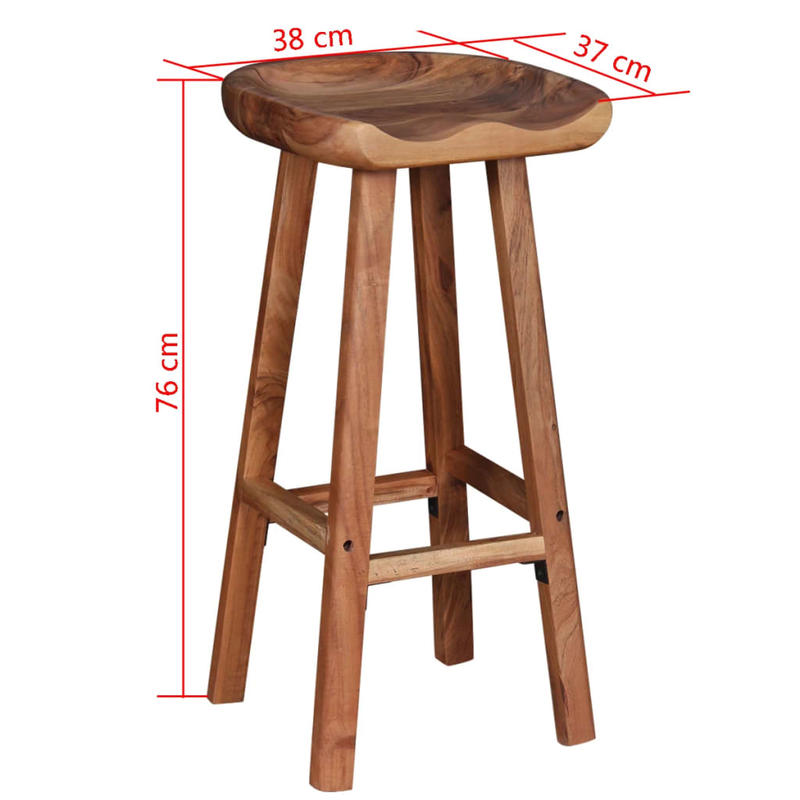 Barkrukken – Barstoelen – Keukenstoelen – Barstoelen Set – Krukken – Massief Acaciahout – Met Rugleuning