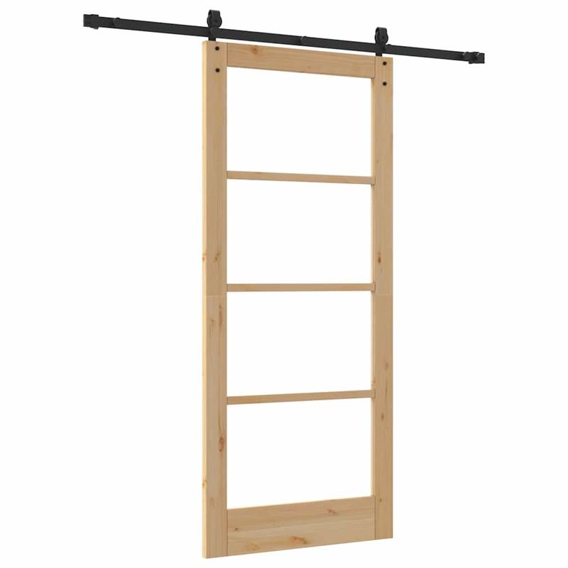 Schuifdeur – Binnendeur – Deur – Schuifdeursysteem – Kamerscheider – Ruimtebesparend Ontwerp – Hout Met Metaal – 86x198,5 cm – Eenvoudige Montage