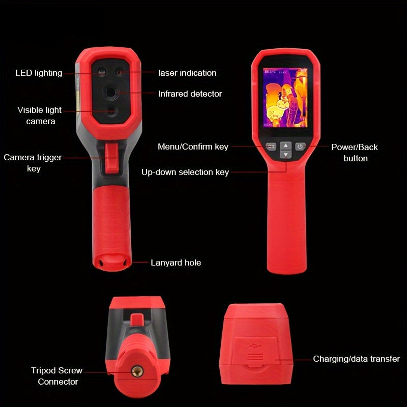 Handheld Warmtebeeldcamera – Thermische Camera – Infraroodcamera – Temperatuurcamera – IR Warmtebeeldsensor – 160x120 Resolutie – Temperatuurbereik -20°C tot 550°C – USB Oplaadbare Lithiumbatterij 2600mAh
