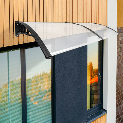 Deurzonwering – Deurluifel – Voordeurkap – Overkapping – Zonwering – Duurzaam PC/PP Materiaal – 200 cm Breed – Modern Gebogen Design – UV- en Weerbestendig – Makkelijke Wandmontage
