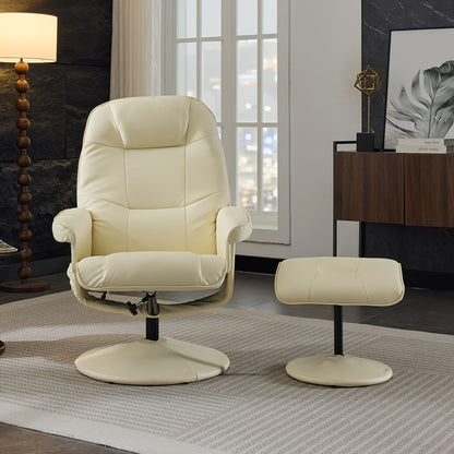 Draaifauteuil – Loungestoel – Relaxfauteuil – Clubstoel – Fauteuil wit – 360° Draaibaar – Zachte Katoenen Bekleding – Stevige Rugleuning – Gemakkelijk Schoon Te Maken