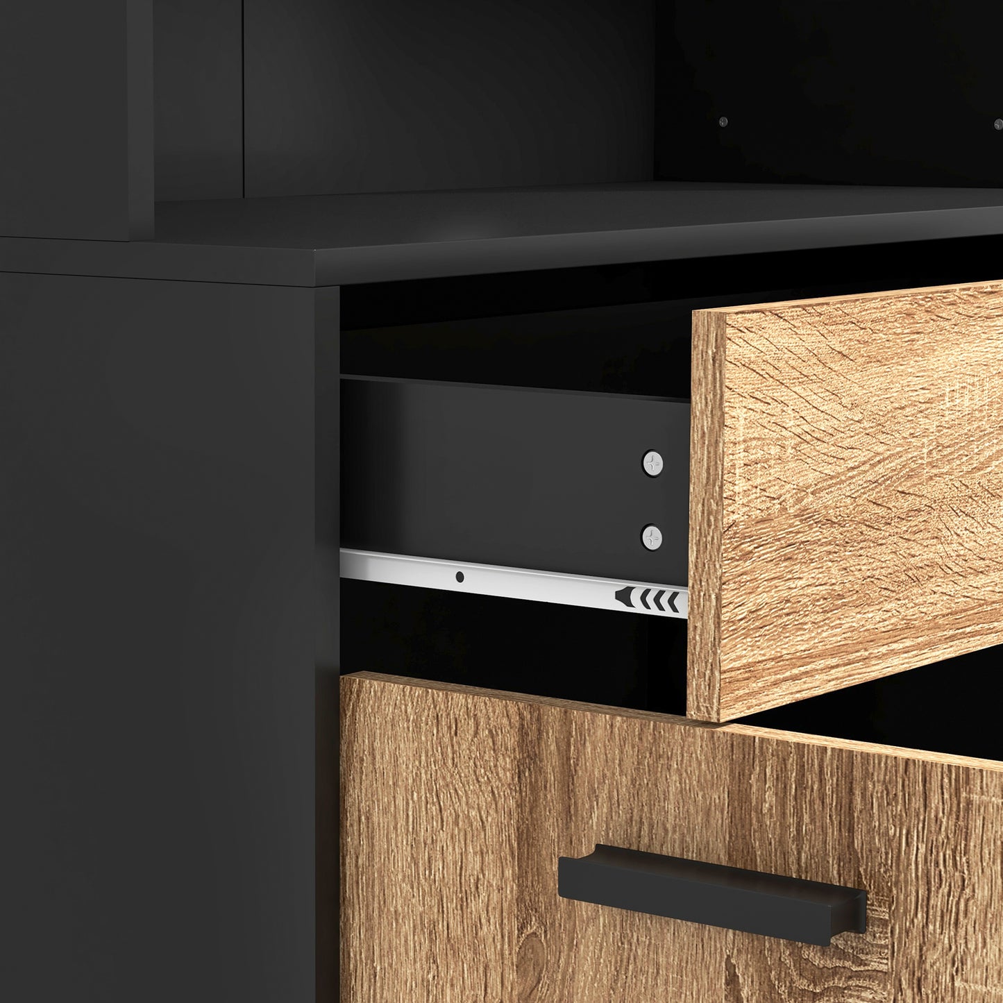 Keukenkast – Keukenbuffet – Opbergkast – Dressoir – Kast – Industrieel Design – 80x40x180 cm – Kabeldoorvoer