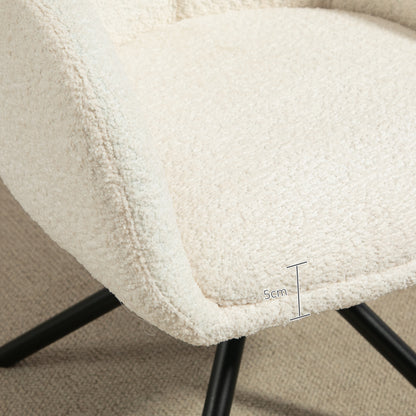 Draaifauteuil – Fauteuil – Draaistoel – Relaxstoel – Loungestoel – Crème Wit – Comfortabele Zitschaal – Draagvermogen 120 kg