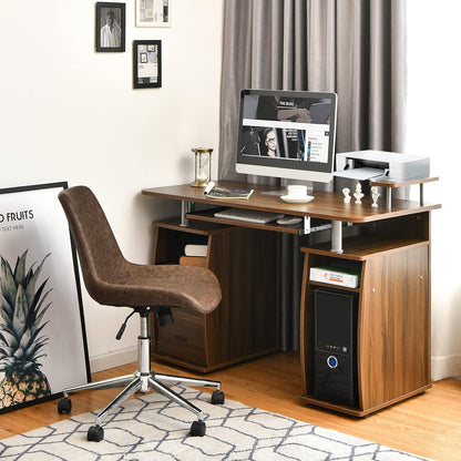 Computerbureau – Bureautafel – Werkplek Meubel – PC Tafel – Laptop Bureau – Met Toetsenbordlade – MDF Bruin 120x55 cm