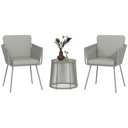 Tuinset 3-Delig – Tuinmeubelset – Balkonset – Terrasset – Loungeset – Compact 2-Persoons – Weerbestendig PE-Rotan – Getemperd Glas Tafelblad