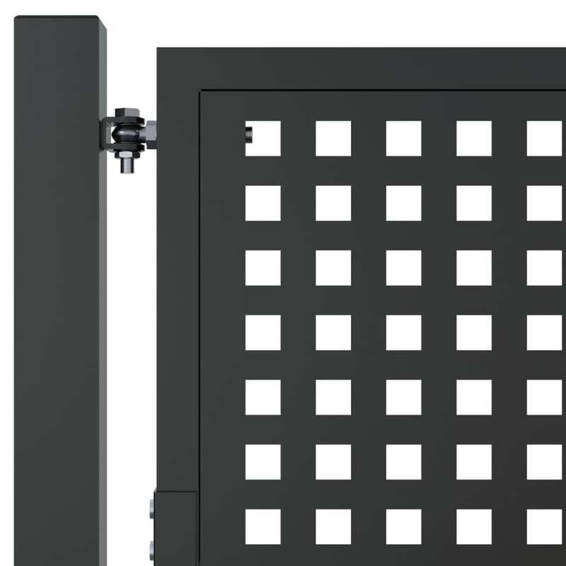 Tuinafscheidingpoortje – Tuinpoort – Tuinafscheiding – Poortdeur – Metalen Poort – Antraciet – Duurzaam Staal – Rasterdesign – 104,14 x 127 cm