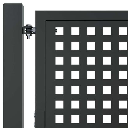 Tuinafscheidingpoortje – Tuinpoort – Tuinafscheiding – Poortdeur – Metalen Poort – Antraciet – Duurzaam Staal – Rasterdesign – 104,14 x 127 cm