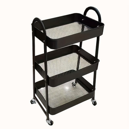 Opbergrek – Opbergwagen – Rolkast – Opbergwagen Met Wielen – Opbergkast – Slim 3-laags ontwerp – Stevig Kunststof Frame 43x30x77 cm