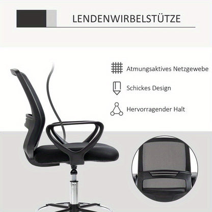 Ergonomische Bureaustoel – Kantoorstoel – Computerstoel – Directiestoel – Desk Chair – Verstelbare Hoogte – Ademend Mesh & Metalen Frame