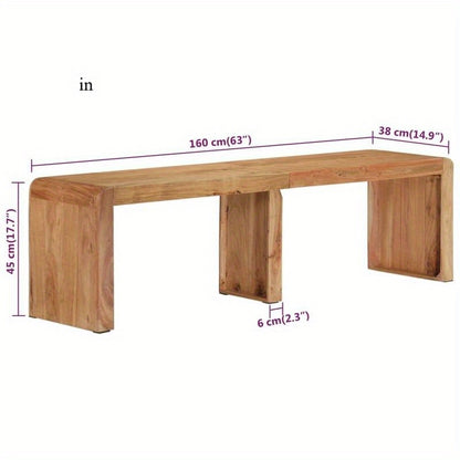Houten Bankje – Zitbank – Tuinbank – Eetbank – Acaciahouten Bank – Massief Acaciahout – 160x38x45 cm – Duurzaam & Weerbestendig