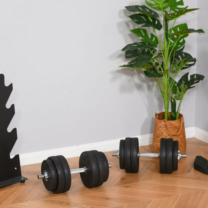 Verstelbare Halterset – Dumbbells – Gewichtsschijven – Krachttraining Set – Fitness Gewichten – Tot 30 kg – Stalen Frame Met PU-Coating
