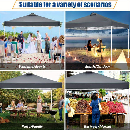 Partytent – Paviljoen – Tuintent – Feesttent – Vouwtent – Pop-up – 3x3 m – Verstelbare Hoogte – Zandzakken & Draagtas – Zwart