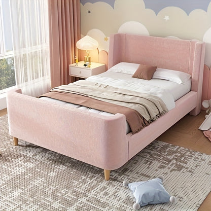 Bedframe – Eenpersoonsbed – Slaapbank – Kinderbed – Jeugdbed – Roze Bamboe Bedframe – Modern Design – Lichtgewicht & Duurzaam