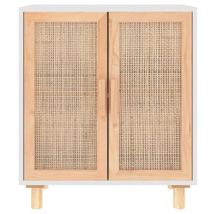 Dressoir – Opbergkast – Ladekast – Commode – Kast – Massief Grenenhout & Rotan – 2 Deuren Met Slot – 60x30x70 cm – Direct Gebruiksklaar