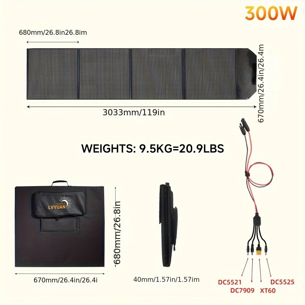Portable Monocrystalline Silicon 120W/200W 36V Solar Panel By LVYUAN, Ultra-light And Foldable Solar Panel Kit With MC4 Connectors, Suitable For Power Stations, Efficient Solar Charger, Ideal For Camping And Off-grid RV, With