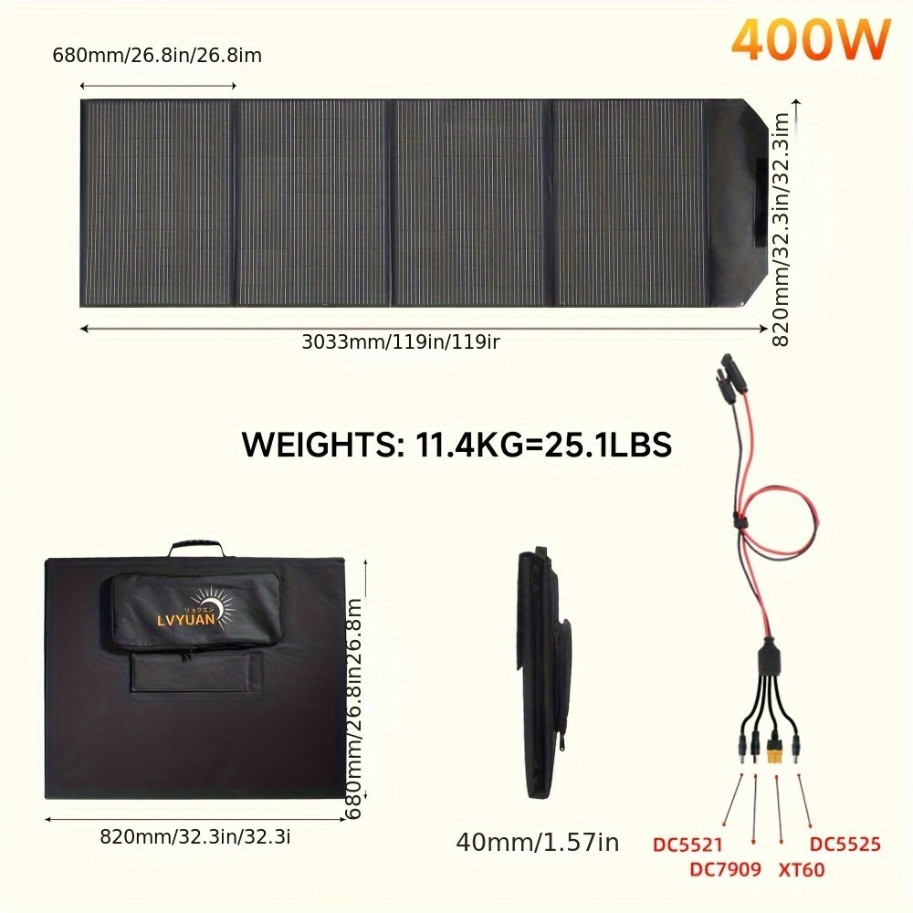 Portable Monocrystalline Silicon 120W/200W 36V Solar Panel By LVYUAN, Ultra-light And Foldable Solar Panel Kit With MC4 Connectors, Suitable For Power Stations, Efficient Solar Charger, Ideal For Camping And Off-grid RV, With
