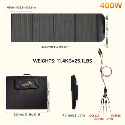 Portable Monocrystalline Silicon 120W/200W 36V Solar Panel By LVYUAN, Ultra-light And Foldable Solar Panel Kit With MC4 Connectors, Suitable For Power Stations, Efficient Solar Charger, Ideal For Camping And Off-grid RV, With