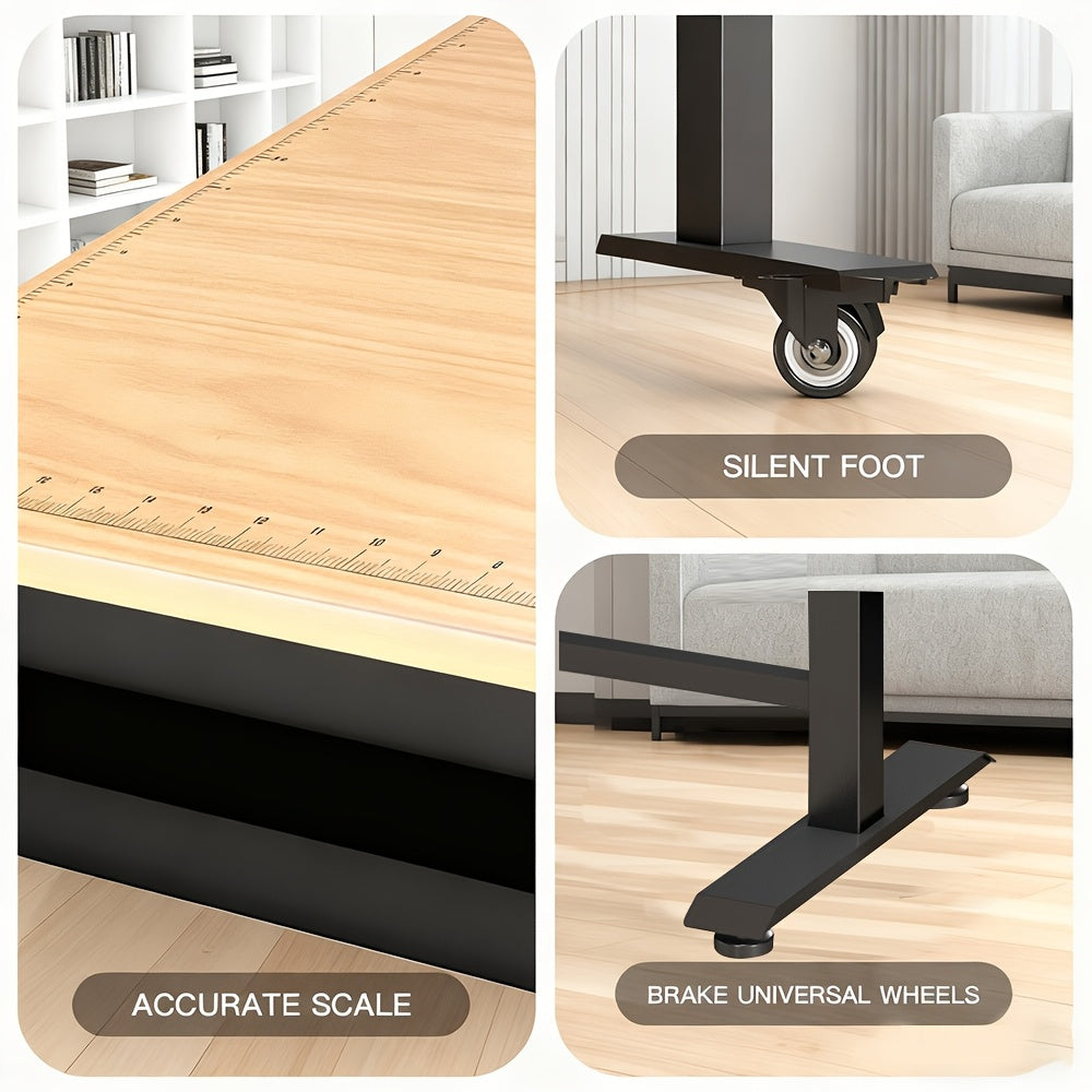 Werkbank – Werktafel – Werkbank Op Wielen – In hoogte verstelbare Werkbank – Mobiele Werkbank – Verstelbaar 81-106 cm – Stabiel Metalen Frame – Stil Remwielen & Vloerbeschermers