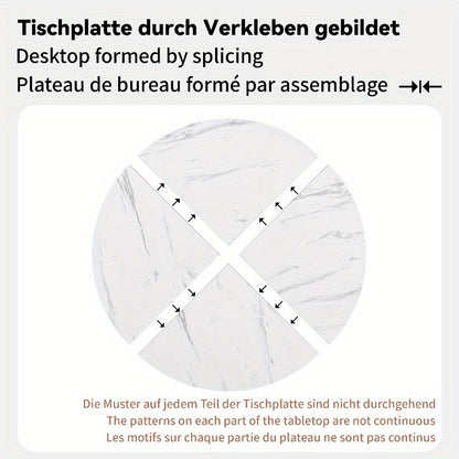 Ronde Marmeren Eettafel – Salontafel – Tafel – Woonkamer Tafel – Design Tafel – Metaal Onderstel – Duurzaam & Stevig – 100 cm – Zwart