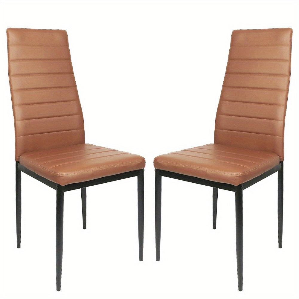 Eetkamerstoel – Stoel – Kuipstoel – Keukenstoel – Vergaderstoel – Set van 2 – Comfortabele Katoenen Bekleding – Modern Tijdloos Design – Warme Bruine Kleur