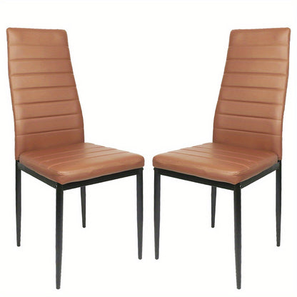 Eetkamerstoel – Stoel – Kuipstoel – Keukenstoel – Vergaderstoel – Set van 2 – Comfortabele Katoenen Bekleding – Modern Tijdloos Design – Warme Bruine Kleur
