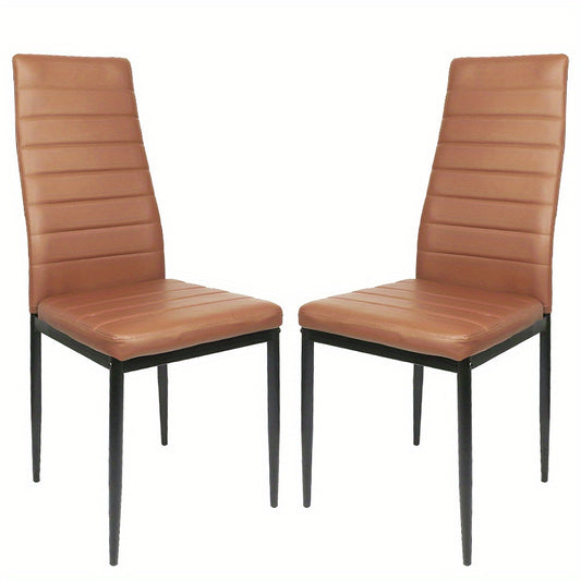 Eetkamerstoel – Stoel – Kuipstoel – Keukenstoel – Vergaderstoel – Set van 2 – Comfortabele Katoenen Bekleding – Modern Tijdloos Design – Warme Bruine Kleur