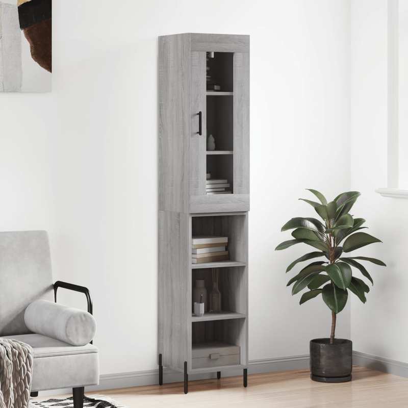Grijs Sonoma Dressoir – Bergkast – Kast – Opbergmeubel – Dressoirkast – Ruime Opbergruimte – Duurzaam Meerlaagshout