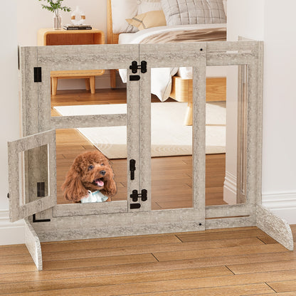 Dog Gate, Dog Fence, 80cm Tall, Extends Up To 100cm Wide, Safety Gate For Doorways, Stairs, Hallways, Indoor/Outdoor