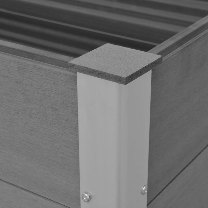 Tuinbak – Verhoogd Plantenbak – Bloembak – Moestuinbak – Plantenbakje – WPC Materiaal – 150x50x54 cm – Weerbestendig – Lichtgewicht – Grijs