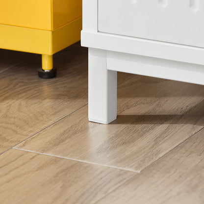 Schoenenbank – Schoenenrek – Schoenenkast – Opbergbank – Halbank – Wit MDF – 100x35x42 cm – 2 Zitkussens & Lade – Geschikt voor 6-8 Paar Schoenen