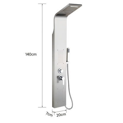 Doucheset – Douchekolom – Douchestang – Regendouche – Handdouche – Roestvrij Staal – 4 Functies – 140 cm Hoog